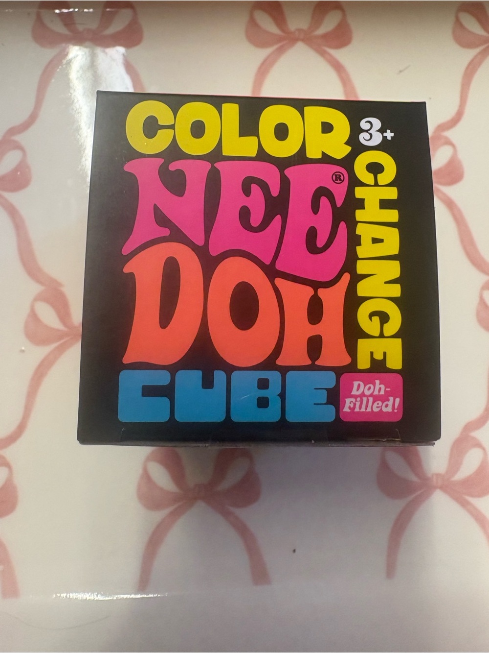 Needoh Yellow Color-Changing Squeeze Cube - Picture 3 of 5